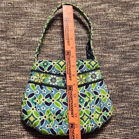 Vera Bradley Daisy Daisy Small Tote Purse Shoulder Bag Blue Green RETIRED - Picture 14 of 15